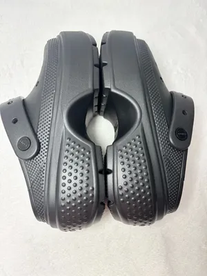 Crocs Stomp platform‎ Black Clogs mens 7 women's 9 triple black elevated NEW thumbnail 4