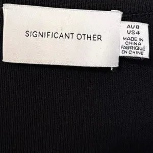 Revolve Significant Other Black Knit Long Sleeve Mini Dress Size 4 thumbnail 3