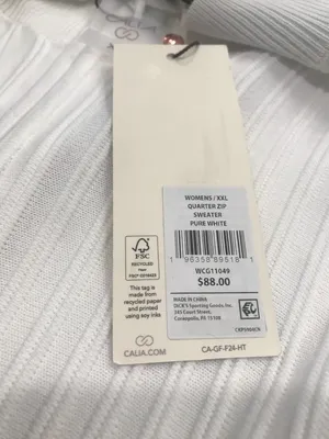 Calia Women's Quarter Zip Sweater in Pure White size XXL NWT thumbnail 4
