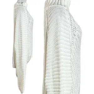 Free People Chunky Knit Sweetheart Mock Neck Sweater in Ivory White Large NWT thumbnail 9