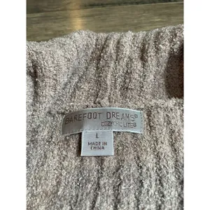 EUC Womens Barefoot Dreams cozy chic‎ lite tan brown ribbed soft cardigan size L thumbnail 3