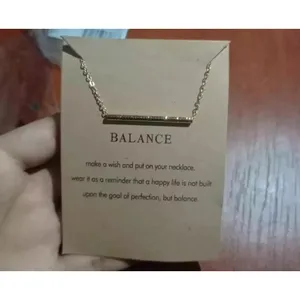 Boutique NEW Balance Bar Necklace Gold Minimalist‎ Pendant Delicate Chain Jewelry Gift thumbnail 9