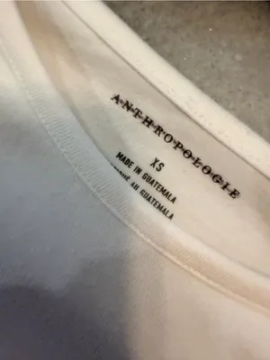 NWOT Anthropologie Size XS White Stretch Short Sleeve Raw Hem Stretch Crop Top thumbnail 9