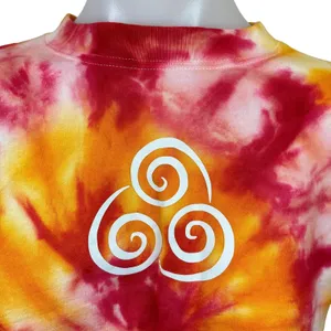 Air Nomad Tie Dye Print Multicolor Cropped Crew Long Sleeve Sweatshirt Top Sz S thumbnail 5