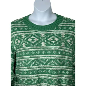 American Eagle Snowdrift Fair Isle Sweater | Green & White | Large thumbnail 6