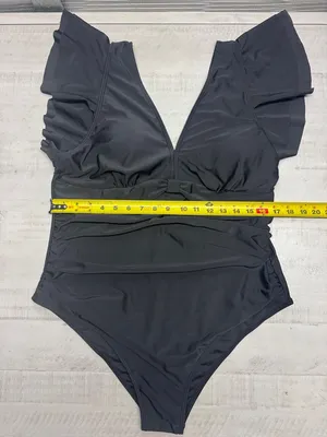 Plus Size Tummy Control Swimsuit Full Coverage Retro Ruffle Swimwear thumbnail 7