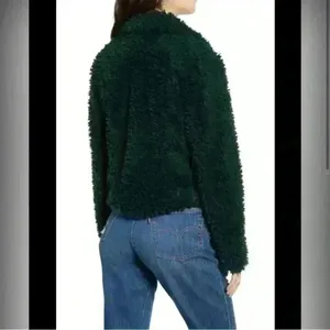 NEW BLANK NYC Faux Fur/Shearling Cropped Jacket~ Green Lights~Small~Teddy Bear thumbnail 9