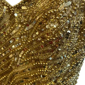 VTG Nite Line AJ Bari Gold Beaded Silk Dress Sweetheart Evening Gown 4 Trophy thumbnail 11
