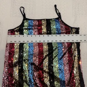 medium sequin multicolor striped mini dress metallic D4 2921 Blue thumbnail 3