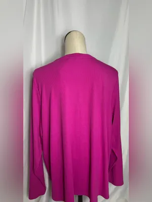Vigilo Women's Fuchsia casual ribbed Long-Sleeve Top 2x NWT thumbnail 5