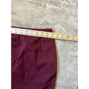 Halara NWOT Burgundy Button Front Athletic Skort with Pockets Womens L Wine Red thumbnail 2