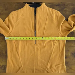 Tribal French Terry Mock Neck Short Dress Size Petite Small Mustard Yellow thumbnail 6