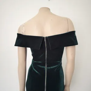 [Bardot] Emerald Green Velvet Off The Shoulder Bella Sheath Midi Dress Small 6 thumbnail 5