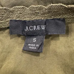 J.Crew Eyelet Lace Ruffle Blouse Tank Small Olive Green Cottage Peasant Boho thumbnail 7