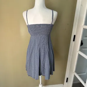 OLD NAVY Blue Gingham Fit & Flare Dress - size XS thumbnail 9