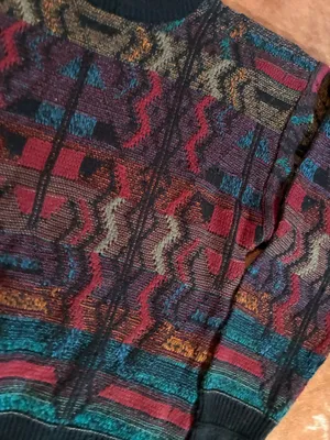 Expressions NYC Expression International Coogi style knit sweater No size tag best for a men's small or women's medium No flaws thumbnail 2
