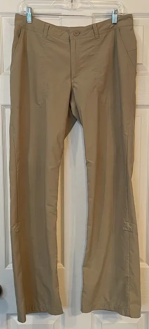 Patagonia Rock Craft Women's Pants Sz 10 Tan Roll Up‎ Climbing Trekking 40+UPF thumbnail 1