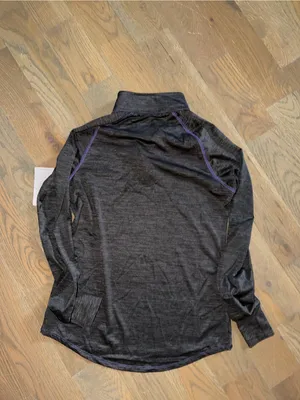 NWT Kansas State Wildcats 1/4 Zip Pullover Womens Large Gray Colosseum Dry-Fit thumbnail 2