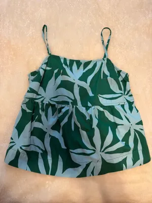 Free Assembly Green and Blue Top Floral Pattern Size S thumbnail 1