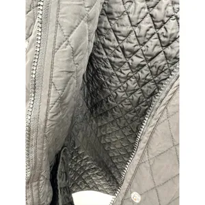 Garnet Hill Women's Quilted‎ Coat Jacket Black Sz 14 Removable Hood thumbnail 7