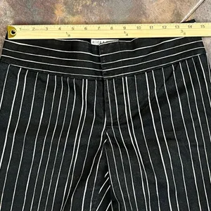 Alice + Olivia Black White Pinstripe Ankle Zip Pants 6 thumbnail 2