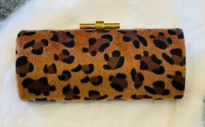 NWT Women's BC Bags Leopard Print Haircalf Clutch - brown/black thumbnail 1