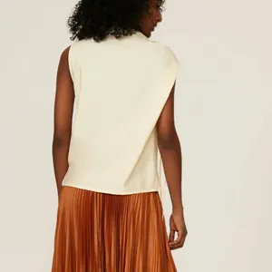 Tory Burch Butter Yellow Ruched Top SIZE 8 Office Work Cotton Designer $348 thumbnail 3