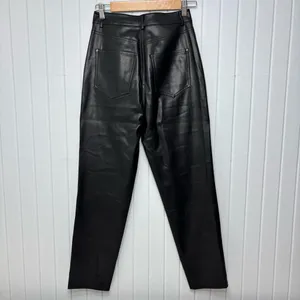 Zara Black Faux Leather High Rise Ankle Pants‎ Women's size US 4 thumbnail 3