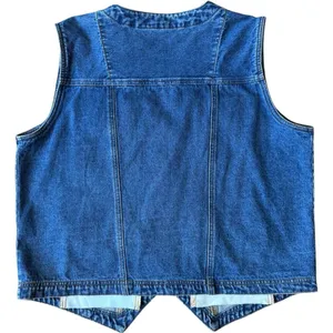 Vintage Bill Bass jean blue denim vest 1X thumbnail 3