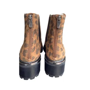Vince Camuto Leopard Print Lug Sole Suede Ankle Boots Brown Black Size 8 thumbnail 6
