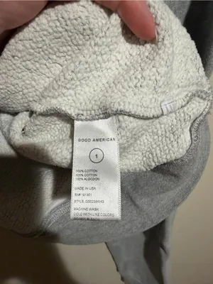 Good American Boyfriend Fleece Cotton Crewneck Sweatshirt Gray Size 1/Small thumbnail 5