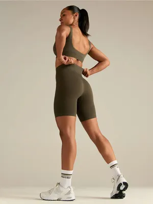 Women’s Best Power High Waist Cycling Shorts Small Dark Olive thumbnail 2