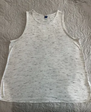 Old Navy “Luxe” White Heathered Women's Tank Top- Size Large thumbnail 1