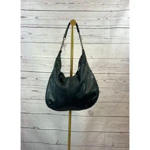 Botkier Dark Teal Green Leather Hobo Shoulder Bag Bronze Hardware Slouchy thumbnail 2