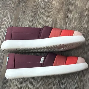 Toms Women's Alpargata Mallow Puff 8 Burgundy Red Pink Slip On Sandals Shoes thumbnail 7