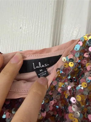 Lulus Crave it Like Candy Pink Multi Sequin Puff Sleeve Mini Dress‎ Concert thumbnail 4