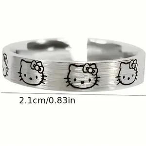 Hello Kitty Stainless Steel Silver Adjustable Band Size 7-9 thumbnail 2