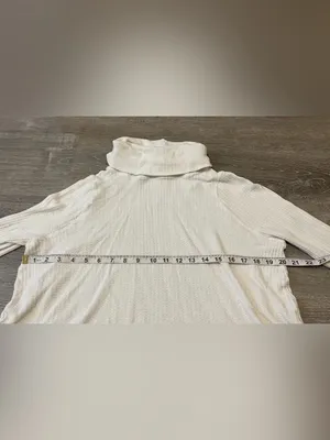 We The Free Waffle Knit Thermal Mock Neck Long Sleeve Top Women’s Size S White thumbnail 4