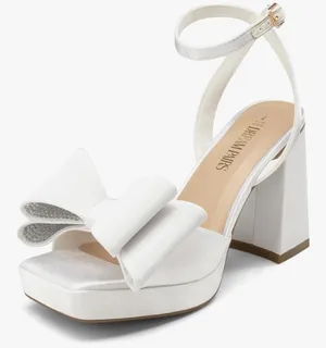 Dream Paris white bow heels thumbnail 1