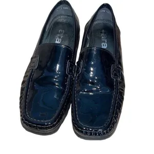 Ara Womens Patent Leather Square Toe Slip-On Loafer‎ Flat Shoes Black Size 6.5 thumbnail 2
