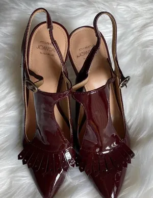 Circa Joan and David Luxe Red Leather Heels Vibrant Red Wine Leather Stiletto heel. thumbnail 6