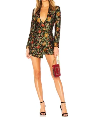 Lovers Friends Ally Dress Metallic Structured Floral Suitdress Jacket Coat Mini thumbnail 4