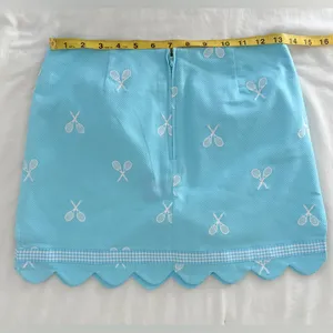 Vintage 90s y2k Lilly Pulitzer Scallop Tennis Mini Skirt - Pool Blue - 2P thumbnail 6