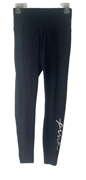 PINK Victoria's Secret‎ Women's Size Small Black High Rise Slim Leg Leggings thumbnail 1