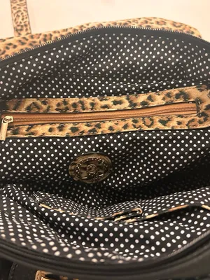 Leopard Print Flap Satchel Handbag - Black & Leopard very nice! Never used thumbnail 9