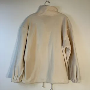 Sno Skins Womens Cream Fleece Quarter Zip Mountain Embroidered Pullover Jacket M thumbnail 2