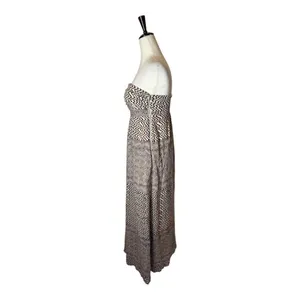 Anthropologie Edme & Esyllte Dress‎ Women 0 Ivory Brown Strapless Hypnotic Maxi thumbnail 8