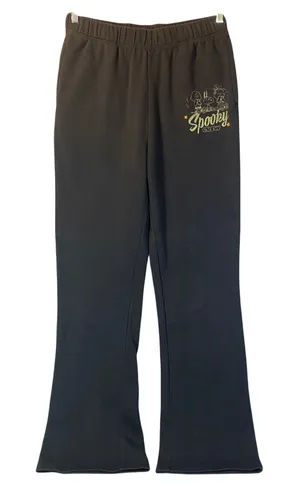Peanuts Flare Sweatpants Womens L Grey Spooky Crew‎ Snoopy Halloween Cozy Jogger thumbnail 1
