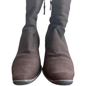 Vintage Prada Tessuto Nylon Sock Booties Kitten Heel Y2K Brown 38.5 thumbnail 8