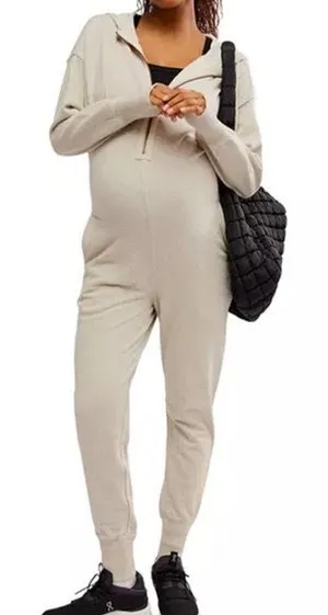 FP Movement X Hatch Maternity Warm Up Jumpsuit Heather Grey XS thumbnail 1